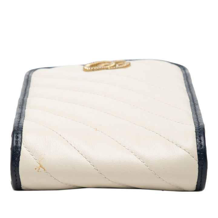 Gucci GG Marmont Matelasse Diagonal Cuir de veau Torchon Phone Holder Sac porté croisé