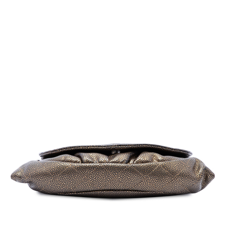 CC Métallisé Half Moon Wallet on Chain Cuir caviar Doré