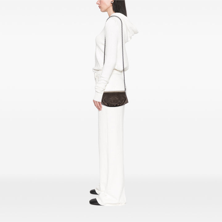 CC Métallisé Half Moon Wallet on Chain Cuir caviar Doré