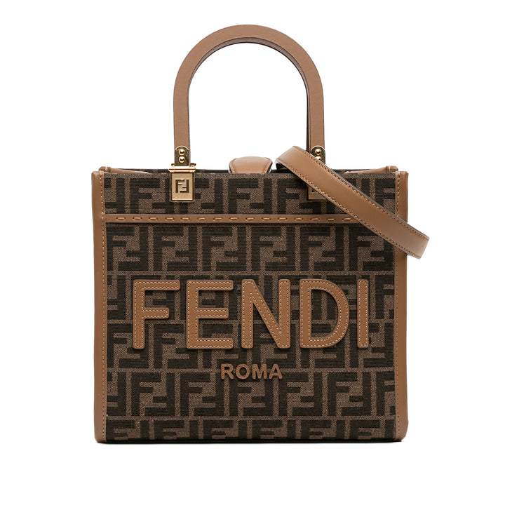 Fendi Small Zucca Toile Sunshine Shopper Cabas