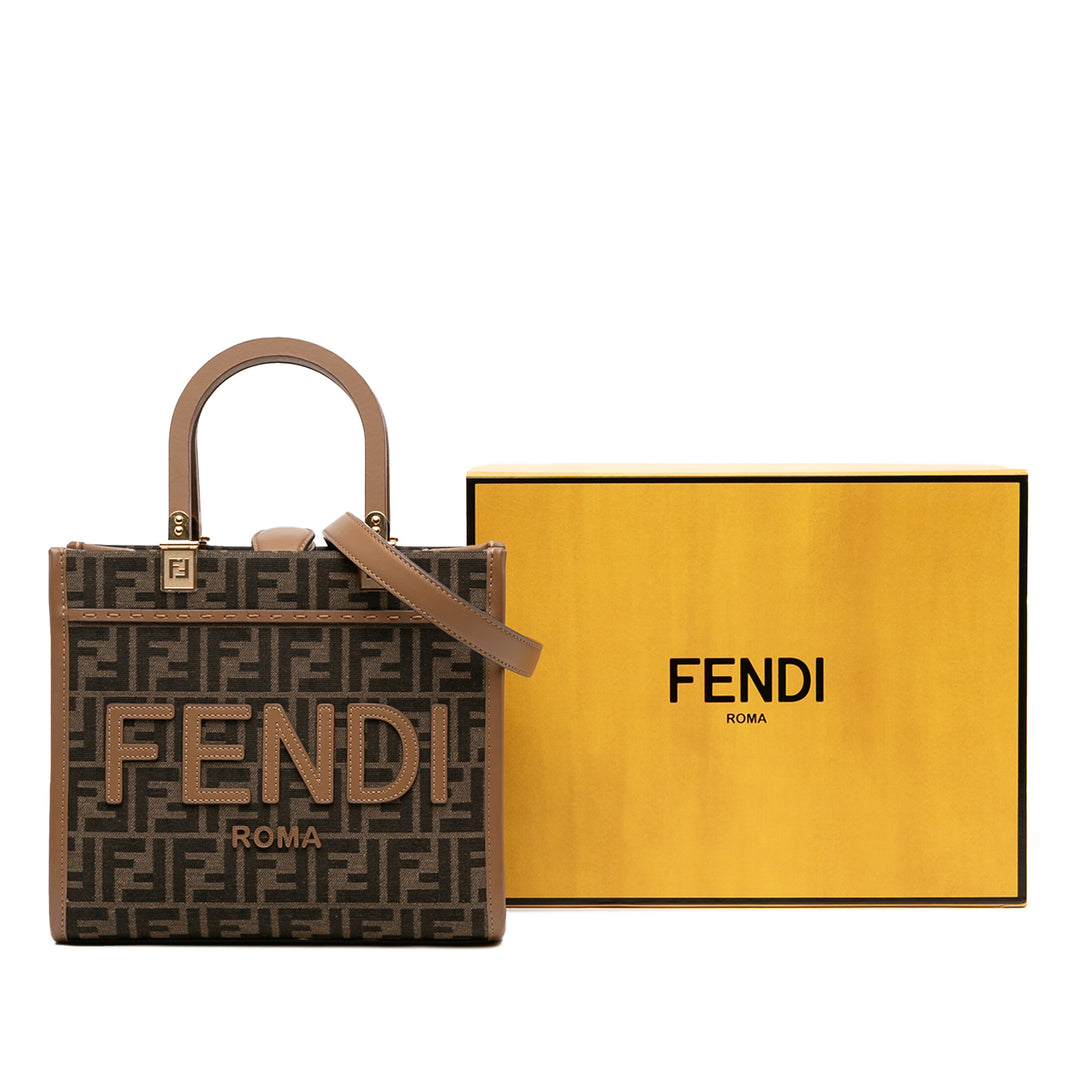 Fendi Small Zucca Toile Sunshine Shopper Cabas
