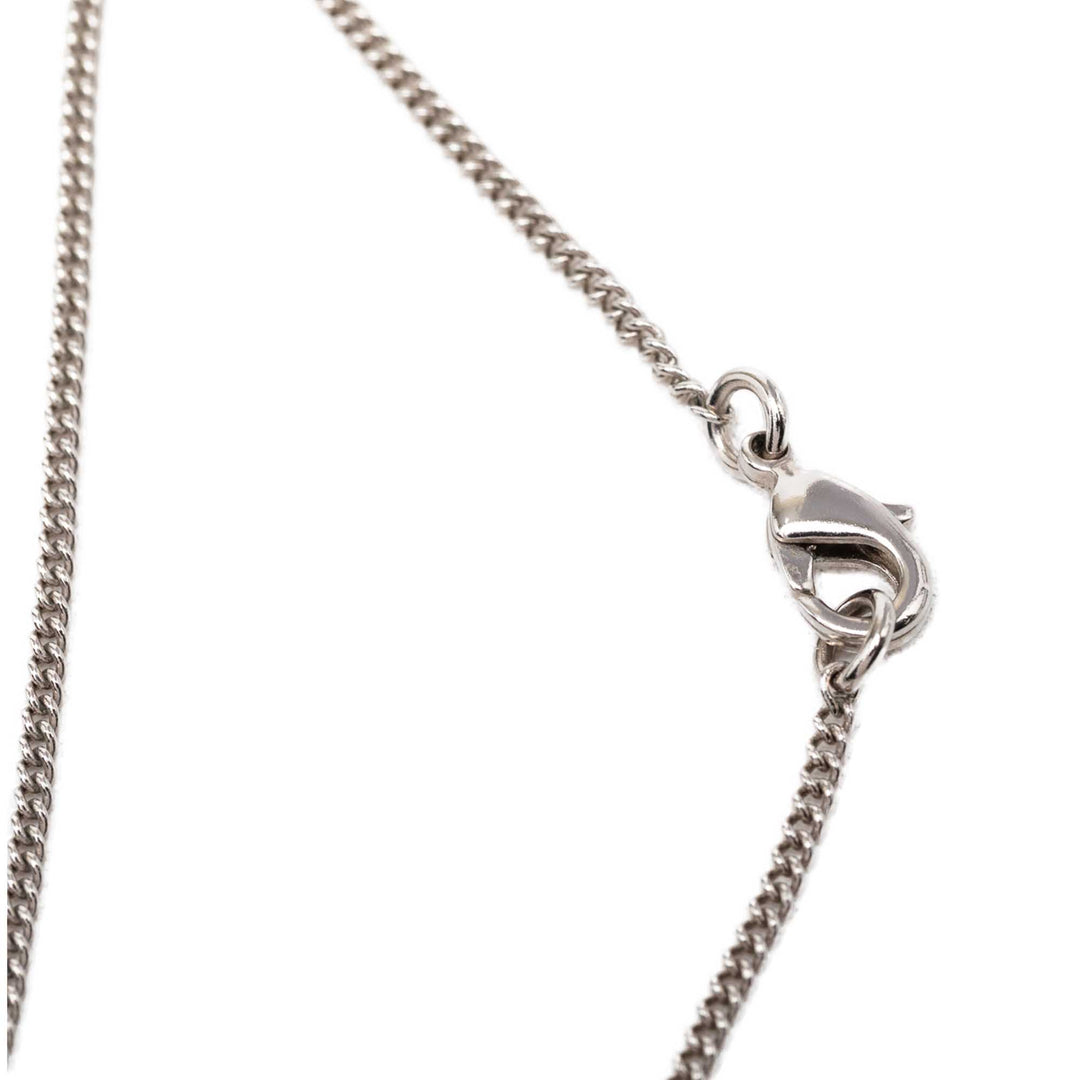 Chanel CC Brass Strass Bow Pendant Collier Métal