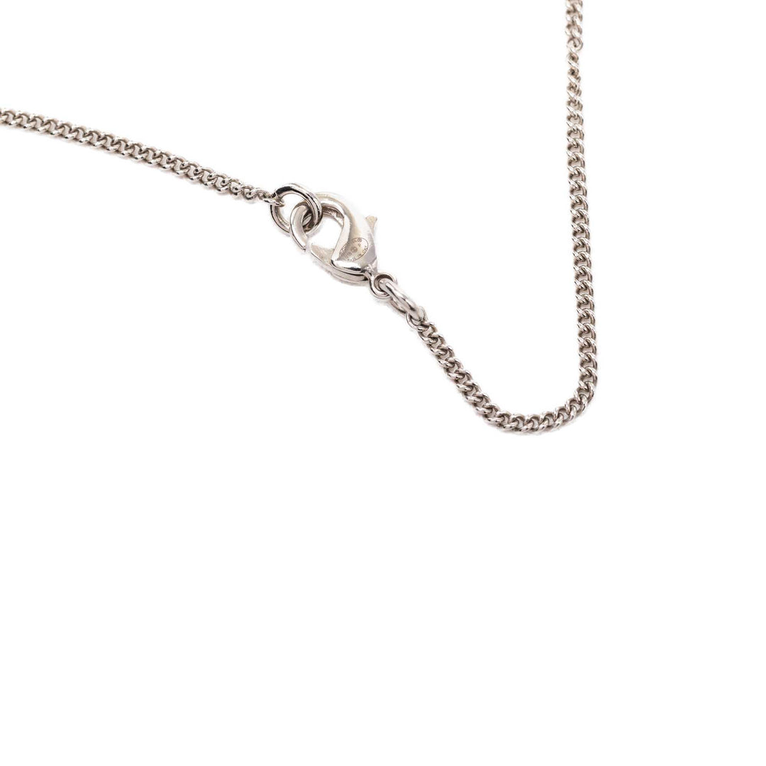Chanel CC Brass Strass Bow Pendant Collier Métal