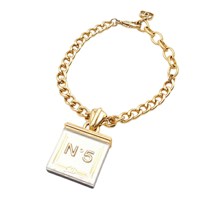 Chanel plaqué Resin No 5 Charm Bracelet