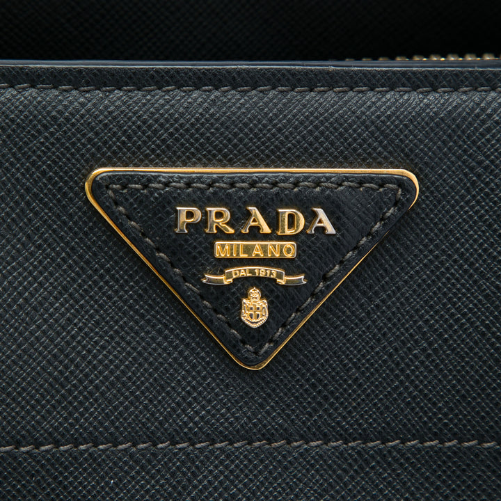 Souple Triple Poche Cabas Saffiano Noir