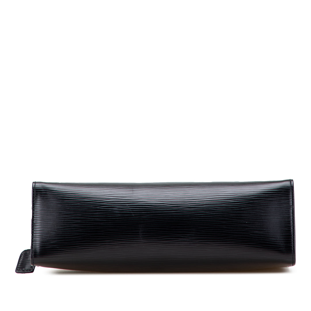 Leather Logo Clutch Black - Gaby Paris