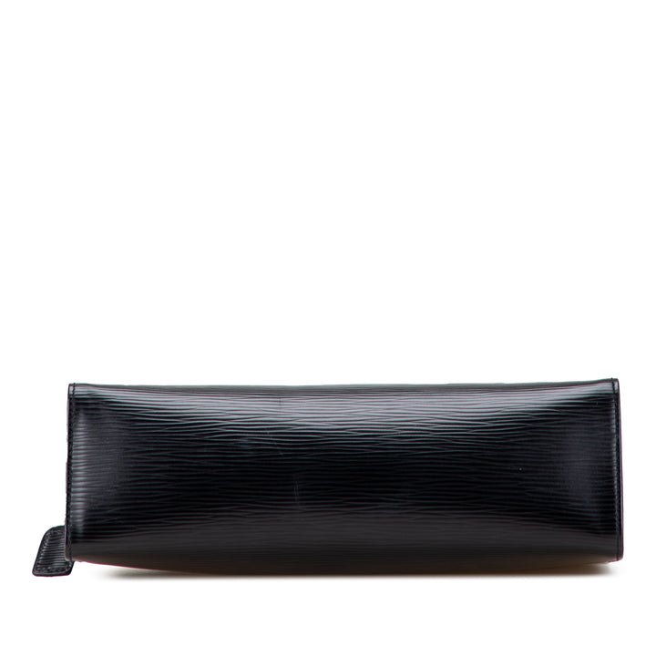Leather Logo Clutch Black - Gaby Paris