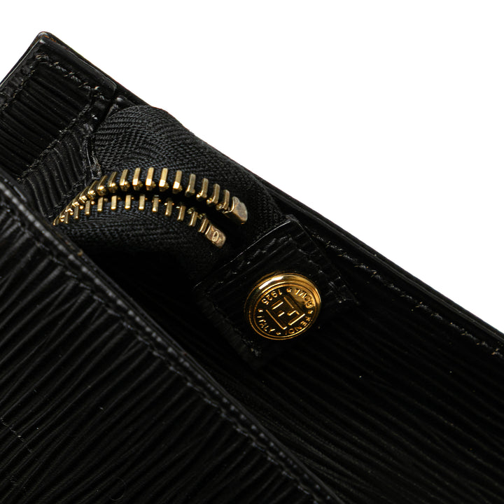 Leather Logo Clutch Black - Gaby Paris