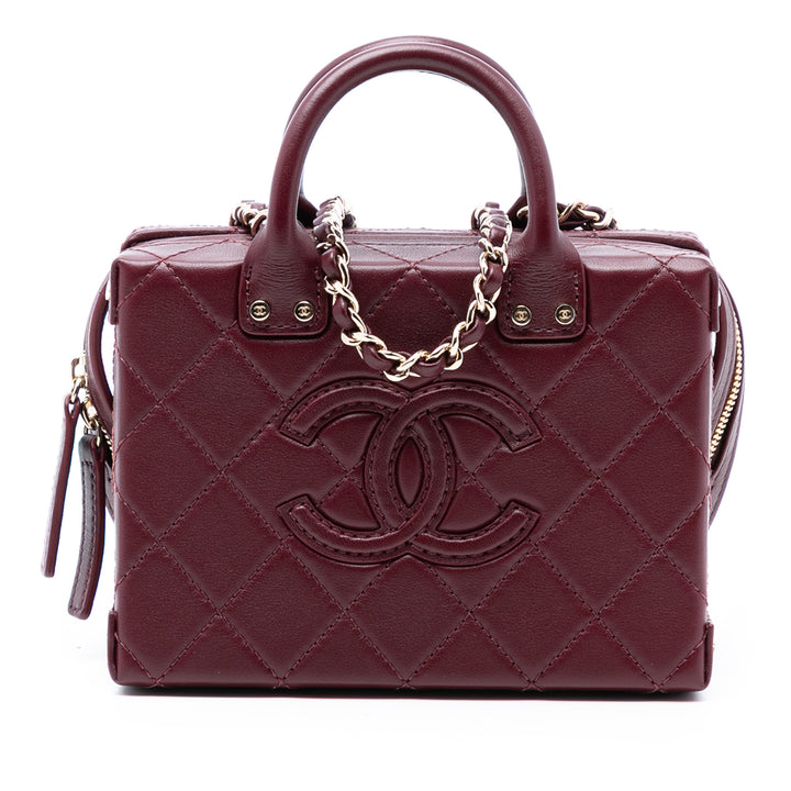 Chanel Small CC Matelassé Cuir de veau anse supérieure Convertible Vanity