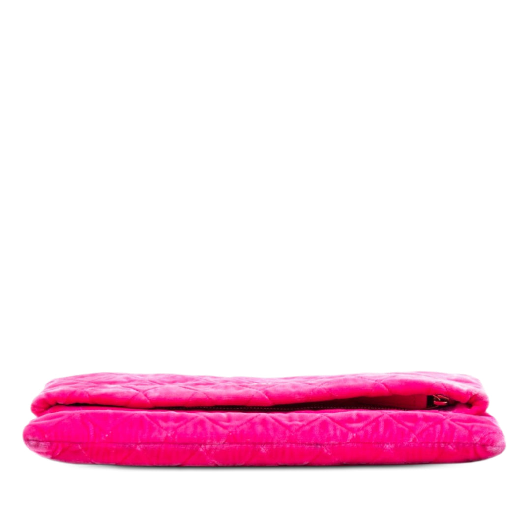 Chanel Matelassé Velours CC Beauty Foldover Pochette