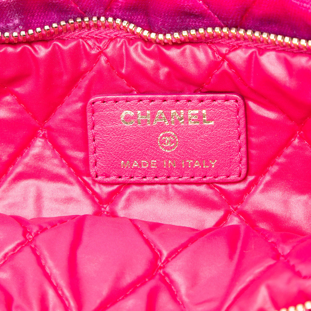 Chanel Matelassé Velours CC Beauty Foldover Pochette
