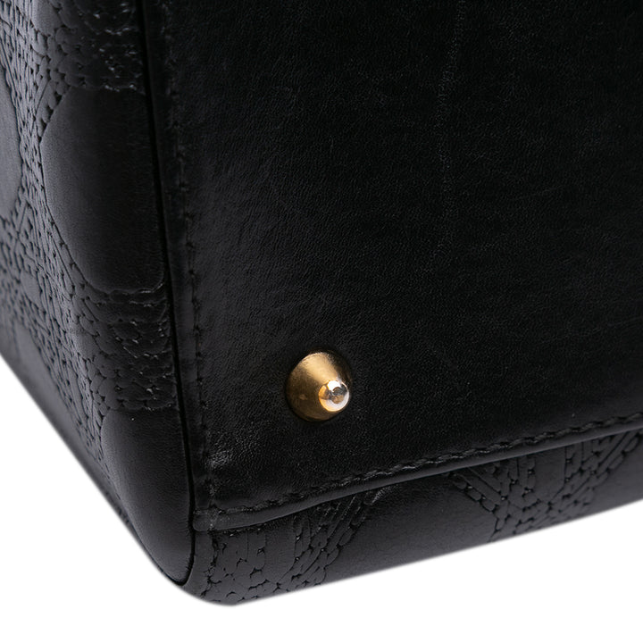 Medium Calfskin Cannage Embossed Lady Dior Black - Gaby Paris