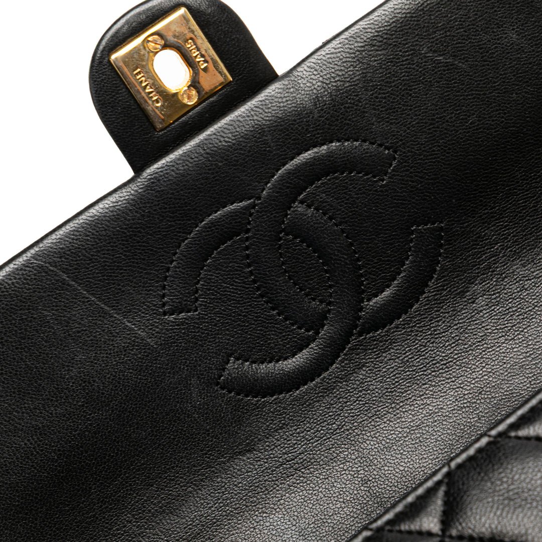 Mini Square Quilted Lambskin Single Flap Black - Gaby Paris