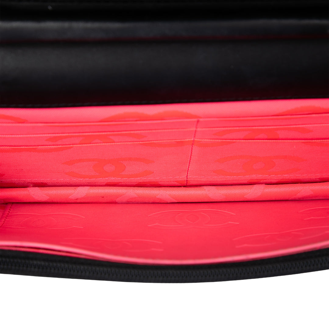 Matelassé Cambon Ligne Wallet on Chain Cuir d'agneau Noir