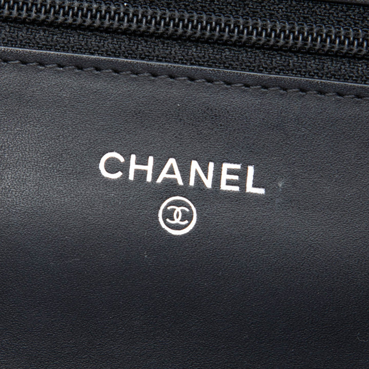 Matelassé Cambon Ligne Wallet on Chain Cuir d'agneau Noir