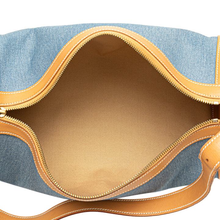 Denim and Calfskin Sac Doremi 33 Blue - Gaby Paris