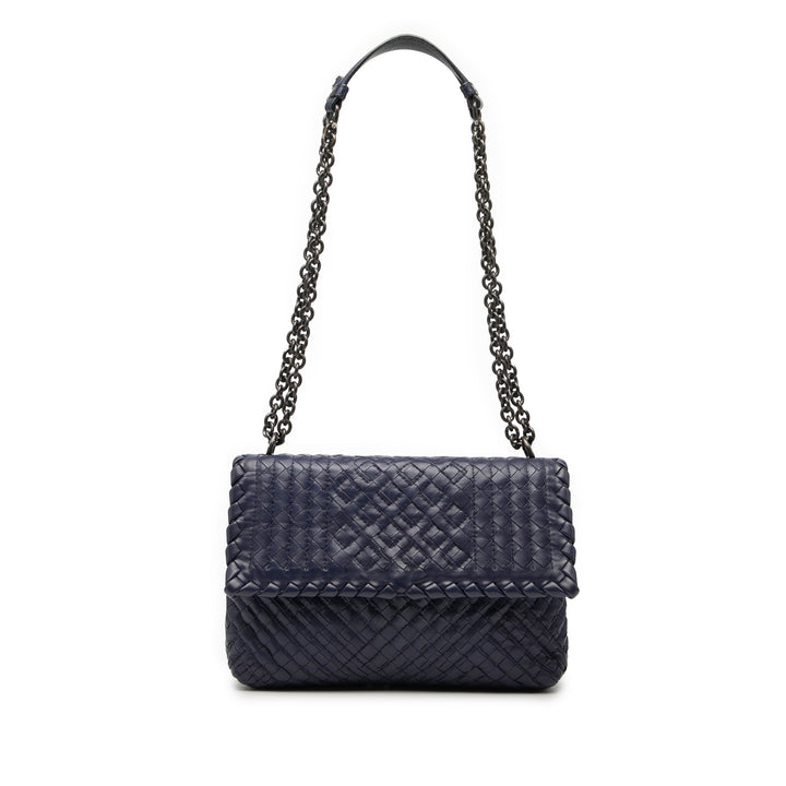 Bottega Veneta Small Nappa Intrecciato Stitched Olimpia Sac bandoulière