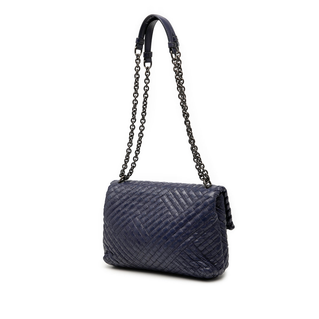 Bottega Veneta Small Nappa Intrecciato Stitched Olimpia Sac bandoulière