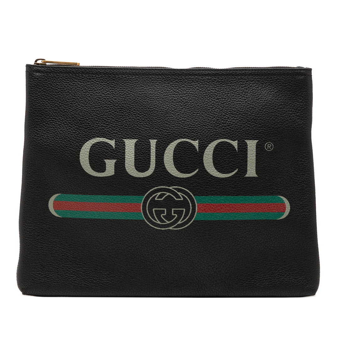 Gucci Medium Cuir de veau Logo Portfolio Pochette