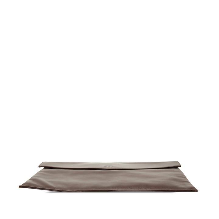 CC Enveloppe Pochette Cuir de veau lisse Marron