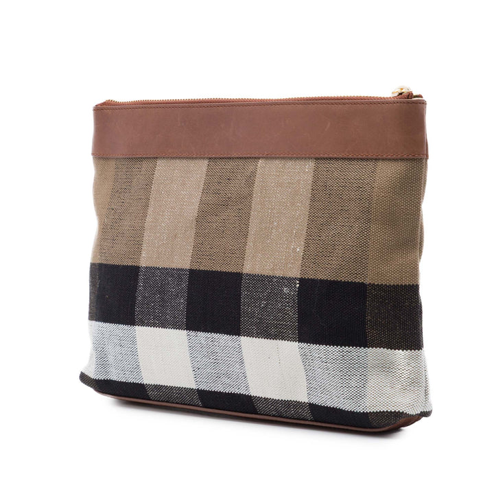 Burberry Pochette Mega Check Marron – vue 2 – GABY PARIS