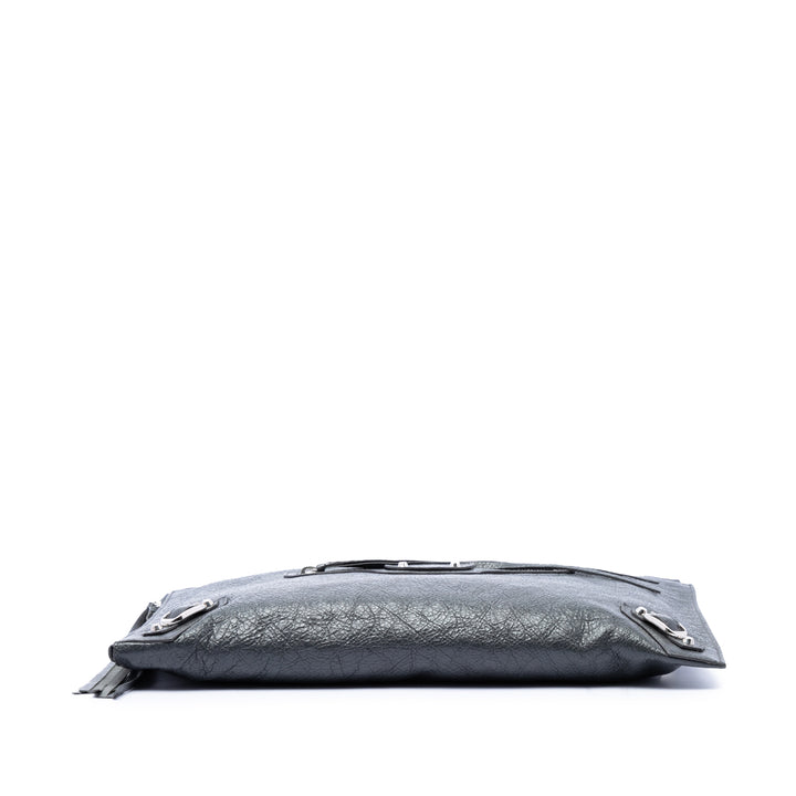 Balenciaga Cuir d’agneau Motocross Classic Zip Around Flat Pochette