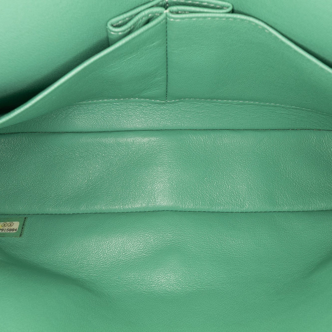 Chanel Medium Classic Quilted Tweed Braided Double rabat Vert
