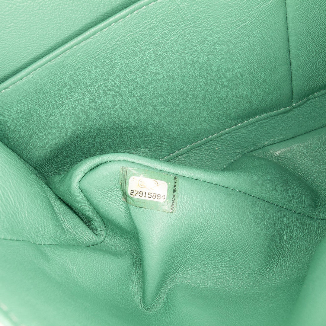 Chanel Medium Classic Quilted Tweed Braided Double rabat Vert