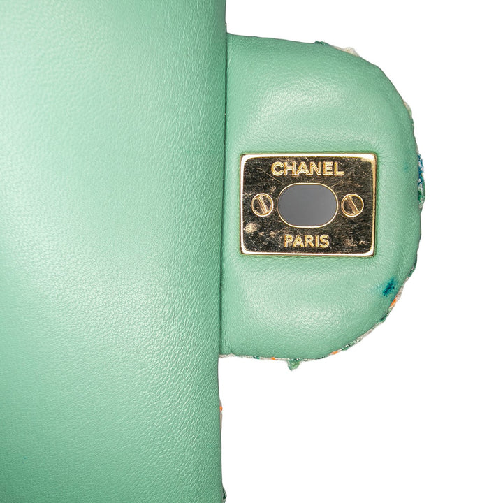 Chanel Medium Classic Quilted Tweed Braided Double rabat Vert