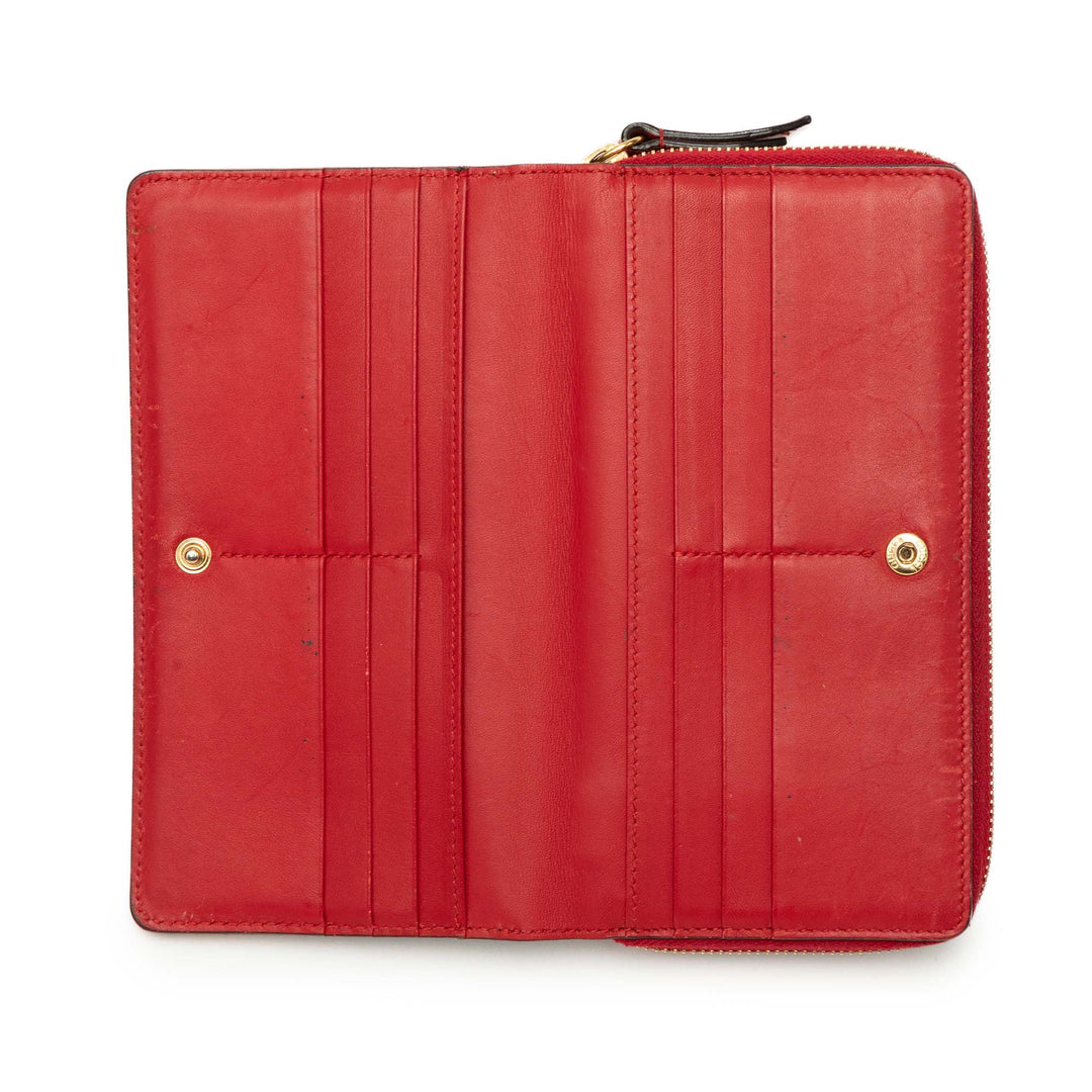 Gucci GG Supreme Blooms Zip Around Continental Portefeuille