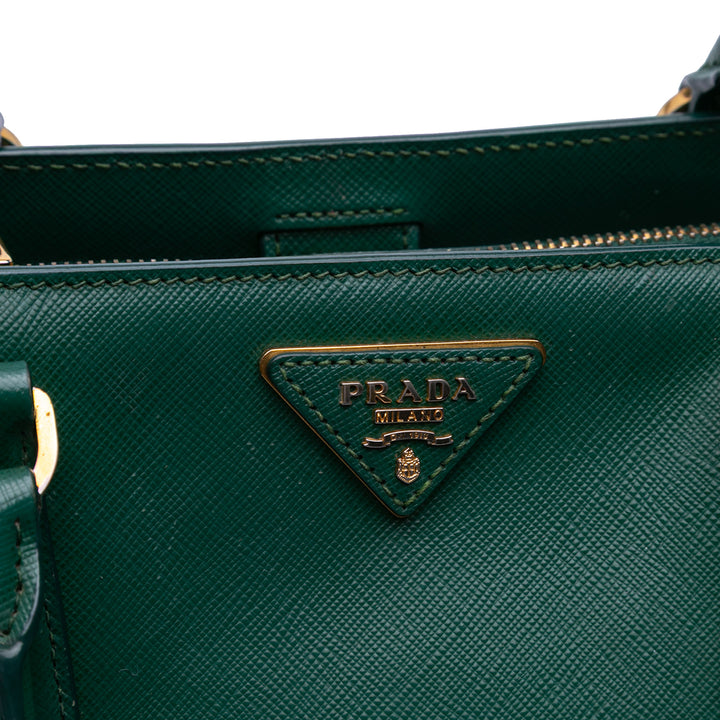 Medium Saffiano Lux Galleria Satchel Green - Gaby Paris