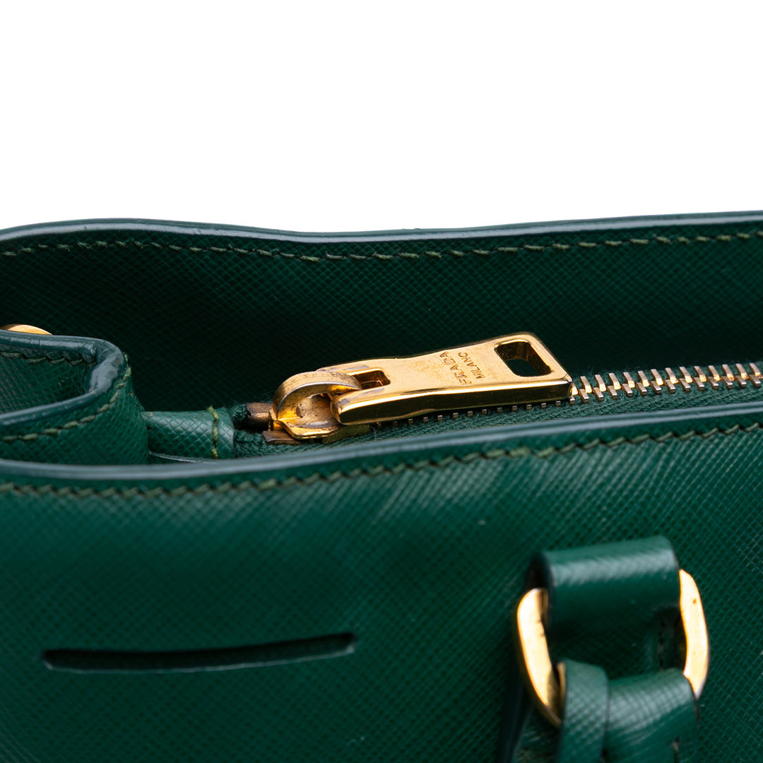 Medium Saffiano Lux Galleria Satchel Green - Gaby Paris