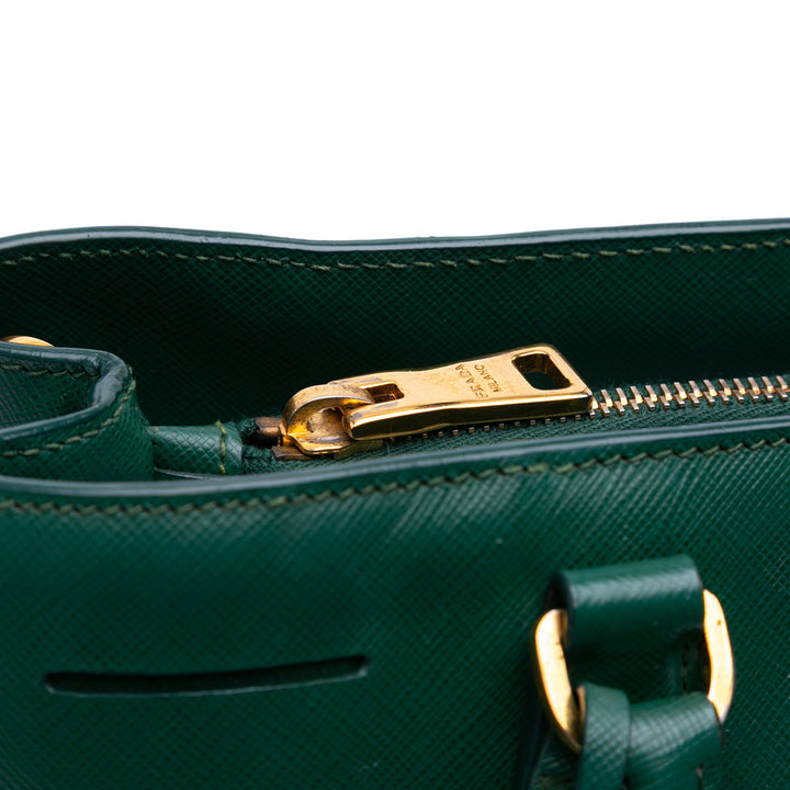 Medium Saffiano Lux Galleria Satchel Green - Gaby Paris