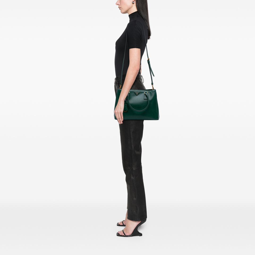 Medium Saffiano Lux Galleria Satchel Green - Gaby Paris