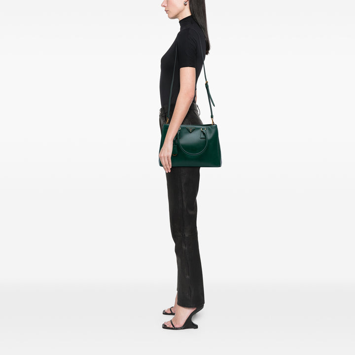 Medium Saffiano Lux Galleria Satchel Green - Gaby Paris