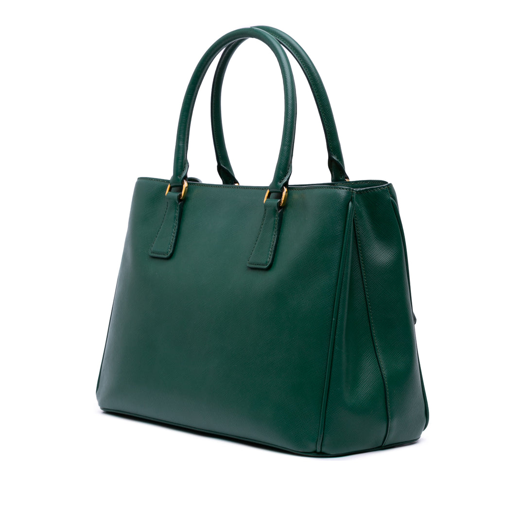 Medium Saffiano Lux Galleria Satchel Green - Gaby Paris