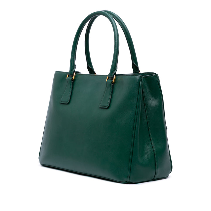Medium Saffiano Lux Galleria Satchel Green - Gaby Paris