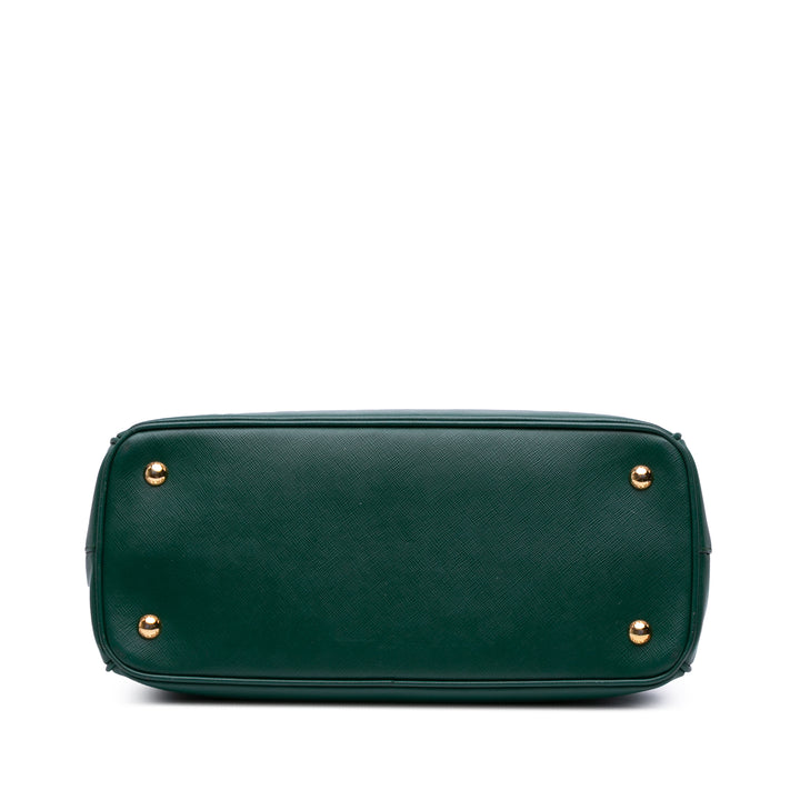 Medium Saffiano Lux Galleria Satchel Green - Gaby Paris
