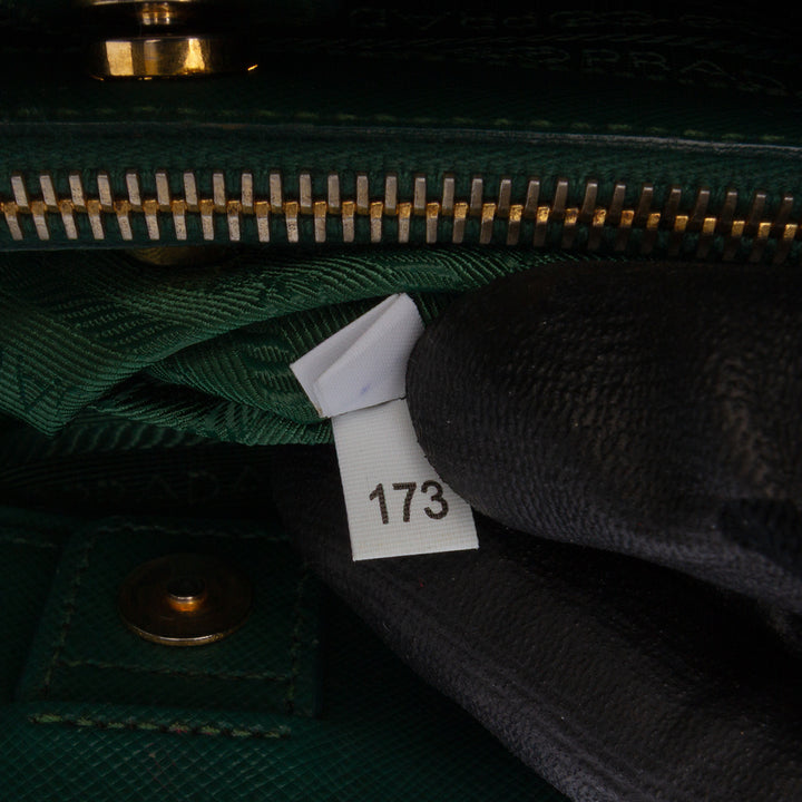 Medium Saffiano Lux Galleria Satchel Green - Gaby Paris