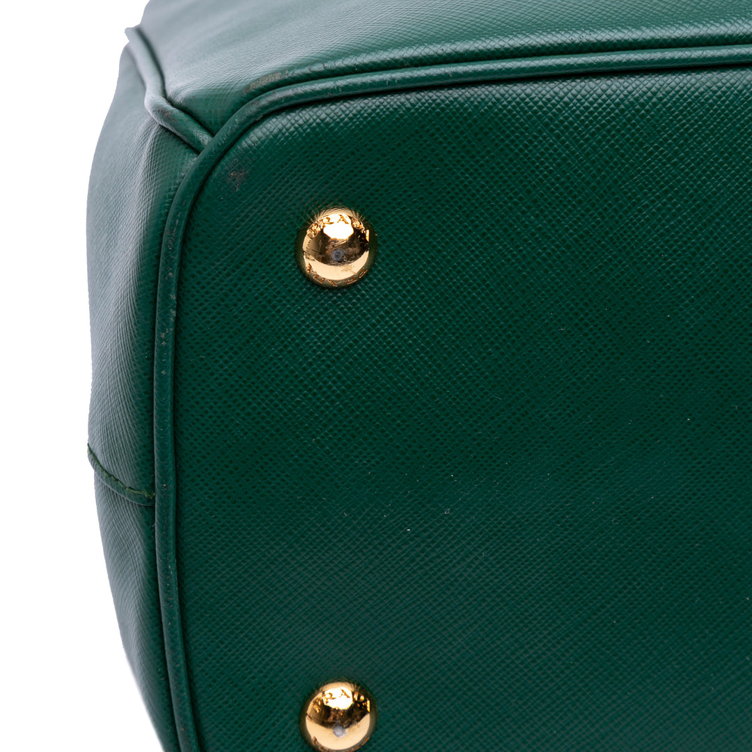 Medium Saffiano Lux Galleria Satchel Green - Gaby Paris