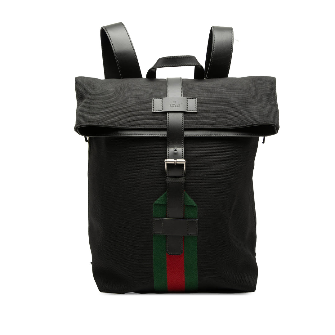Gucci Toile Techno Web Fold Over Sac à dos