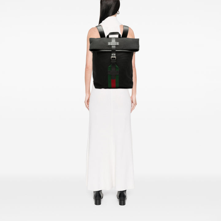 Gucci Toile Techno Web Fold Over Sac à dos