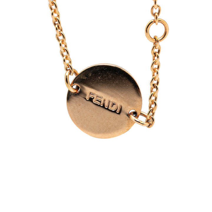 Gold Plated F Is Fendi Crystal Logo Bracelet Gold - Gaby Paris