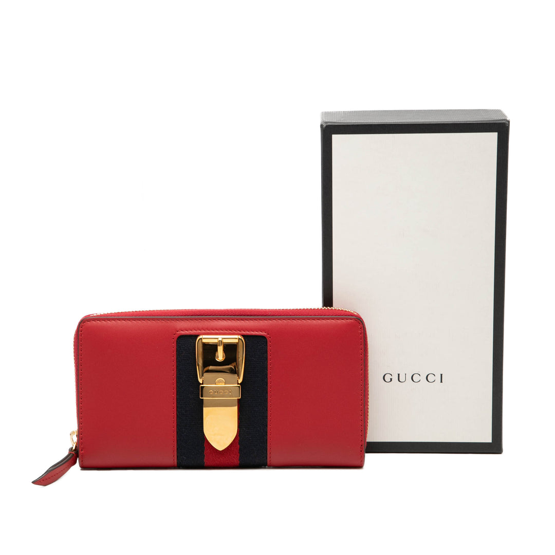 Gucci Cuir de veau Sylvie Zip Around Portefeuille