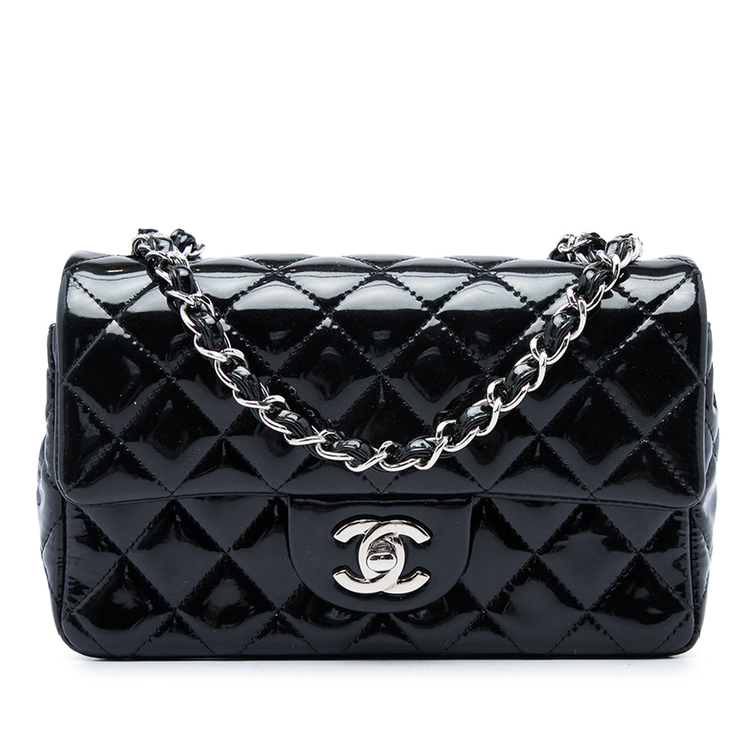 Chanel Classic Rectangulaire Rabat simple Mini Noir