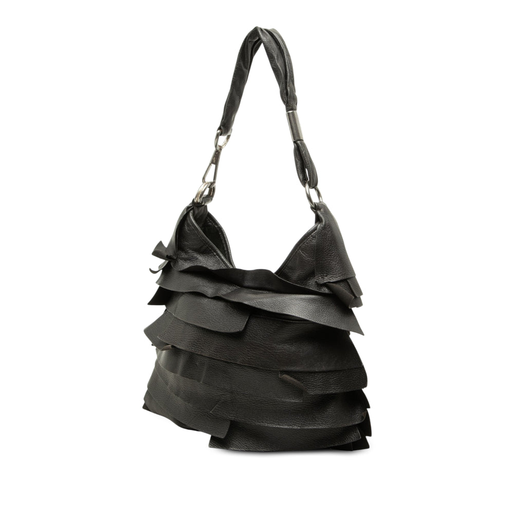 Saint Laurent Ruffled Saint Tropez Hobo Petit Noir – vue 2 – GABY PARIS