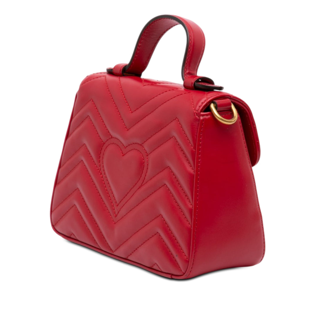 Gucci Mini GG Marmont Matelasse Cuir sac à anse supérieure