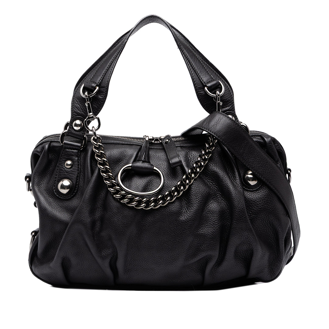 Gucci Sac à main Icon Bit Cuir de veau Noir – vue principale – GABY PARIS