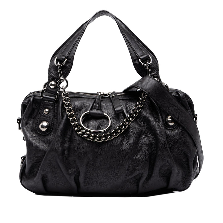 Gucci Sac à main Icon Bit Cuir de veau Noir – vue principale – GABY PARIS