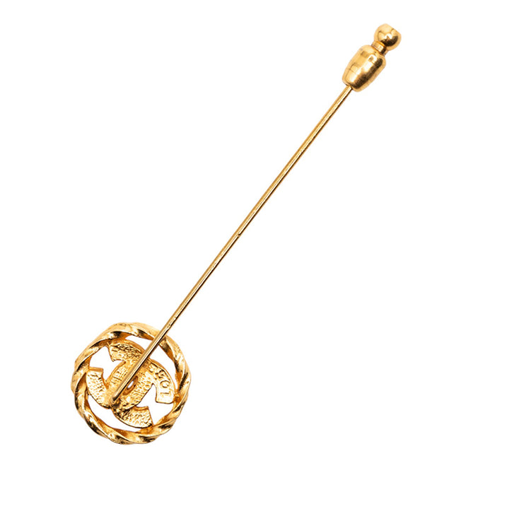 Chanel CC plaqué Rhinestone Pin Broche